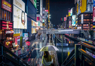 繁华都市夜景街道景象