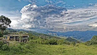 山间绿野中的静谧小屋