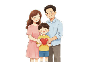相亲相爱一家人 爸爸妈妈 孩子