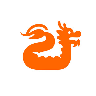 橙色简约龙形图标