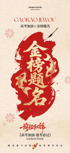 高考中考加油金榜题名助力海报
