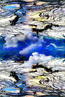 梦幻天空下的抽象风景