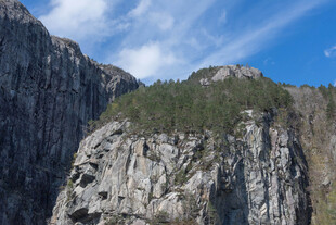巍峨山峰与葱郁植被景观