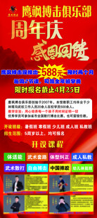武馆 周年庆促销活动宣传海报