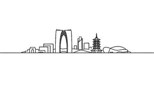 苏州城市剪影图