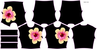 花朵装饰黑色服装套装