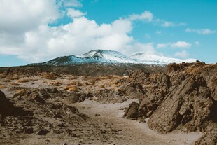 荒野中的雪山景观