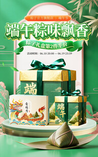 端午粽味飘香礼盒展示促销海报