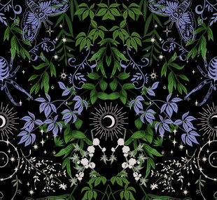 梦幻花卉藤蔓图案设计