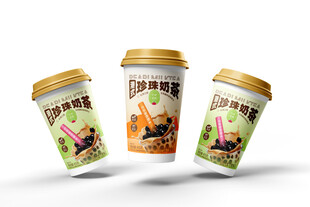 三款特色纸杯咖啡展示