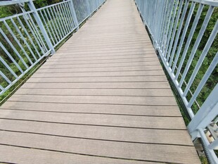 木质步道与金属护栏景观