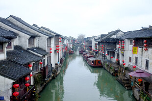 江南水乡古镇河道景观