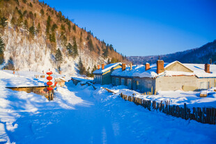 冬日山村雪景