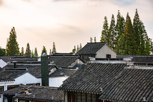 江南水乡屋顶景色
