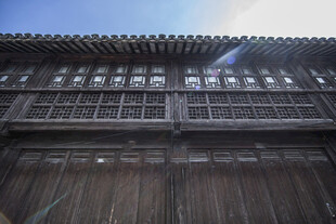 古建木质门窗近景特写