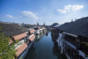江南水乡古建筑河道美景