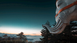 奇幻机械象与自然景观