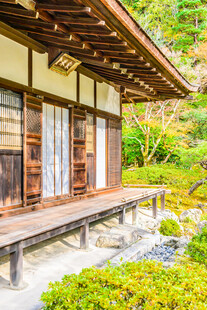 日式庭院木质建筑景观