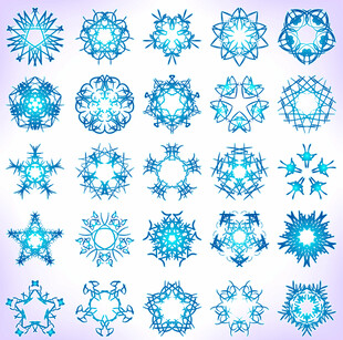 蓝色雪花图案集合