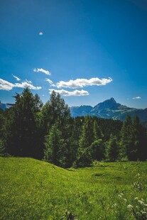 山间绿野蓝天美景