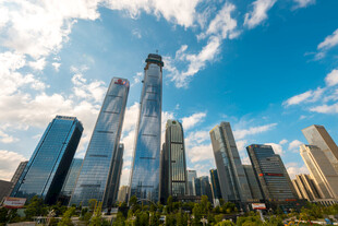 都市摩天大楼天际线景观