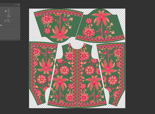 中式花卉图案传统服饰设计