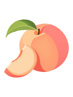 鲜桃插画诱人甜蜜果实