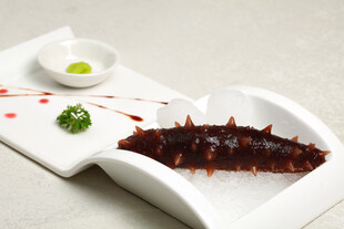海参摆盘精致海鲜美食