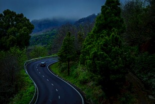 蜿蜒山路隐于