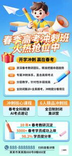 春季高考冲刺培训班海报