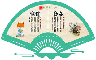 诚信勤奋扇形文化宣传图