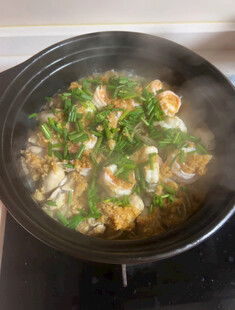 烹饪的美味海鲜菜肴