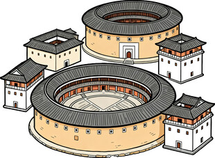 福建土楼建筑景观