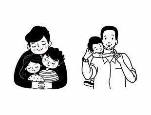 爸爸和孩子图案
