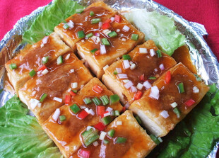 美味葱花豆腐