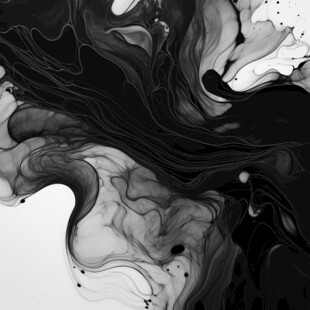 水墨交融抽象艺术画面