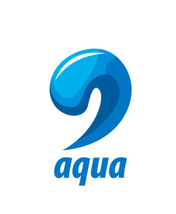 蓝色水波aqua标志设计