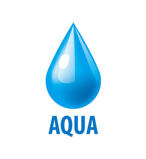 蓝色水滴标志AQUA