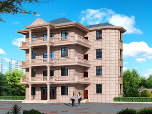 多层独栋住宅建筑效果图