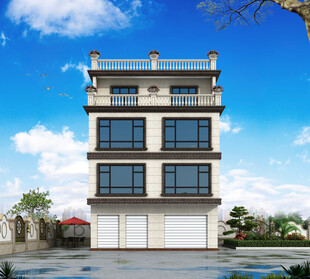 三层现代风自建别墅外观