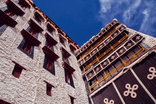 布达拉宫建筑局部特写