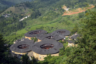 福建土楼俯瞰景观
