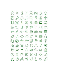 绿色简约理财投图标icon集合