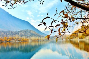 秋日湖畔美景