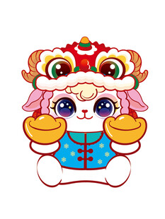 萌态舞狮羊形象