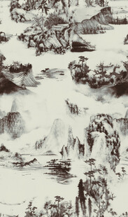 水墨山水国画  扎染