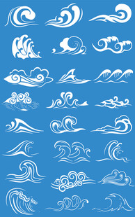 蓝色背景海浪图案