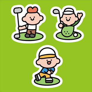 卡通钓鱼男孩贴纸
