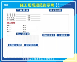 施工现场规范责任牌