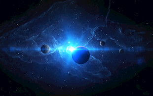 神秘蓝色星球科幻背景图
